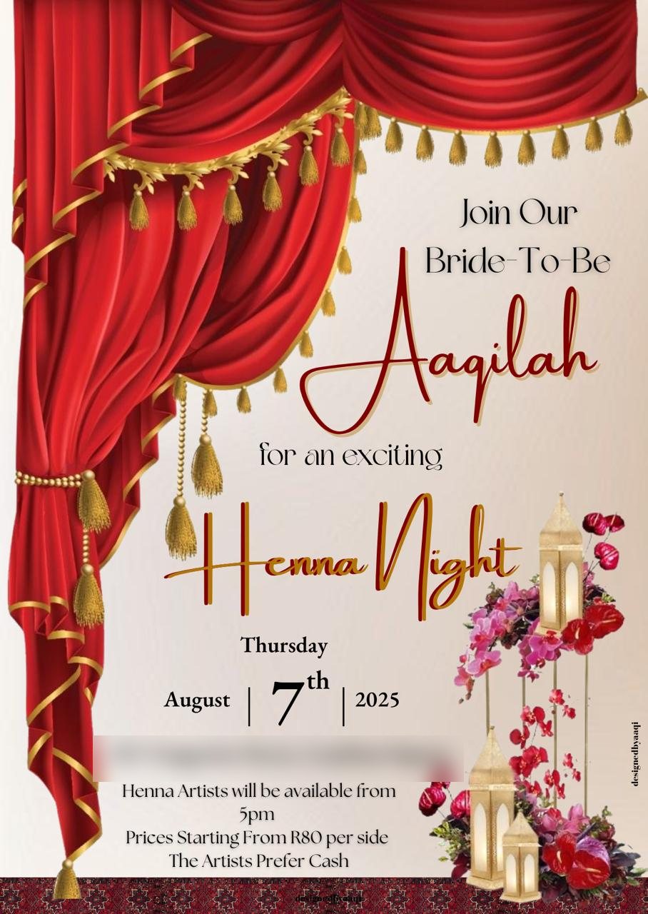 Henna night invitation