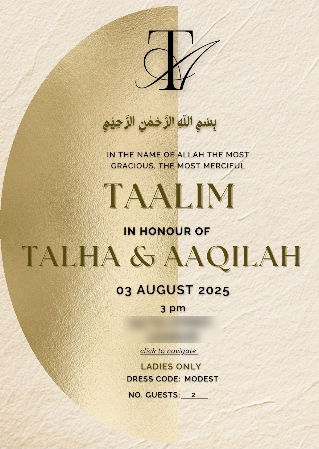 Wedding suite page 4: Taalim