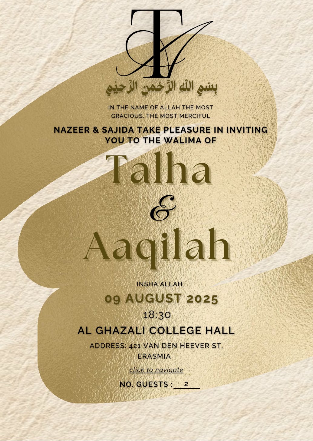 Wedding suite page 6: Walima