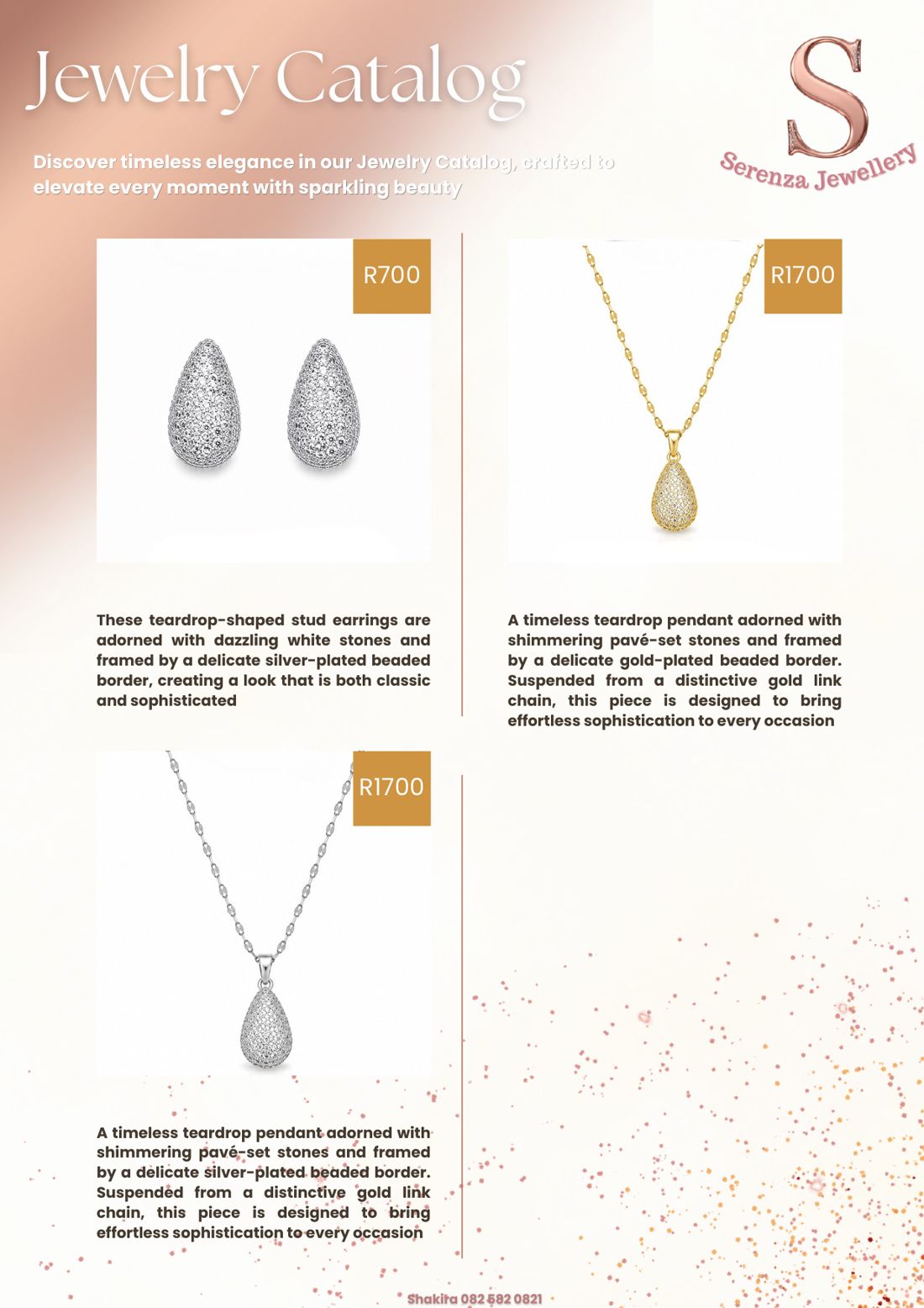 Catalogue page 9: earrings and pendants