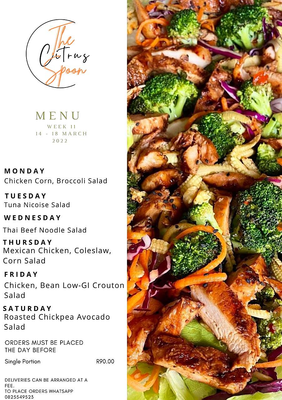 Weekly salad menu